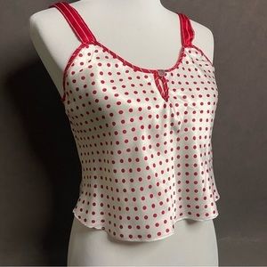 VTG BETH MICHAELS Retro Polka Dot Red Lingerie Top‎